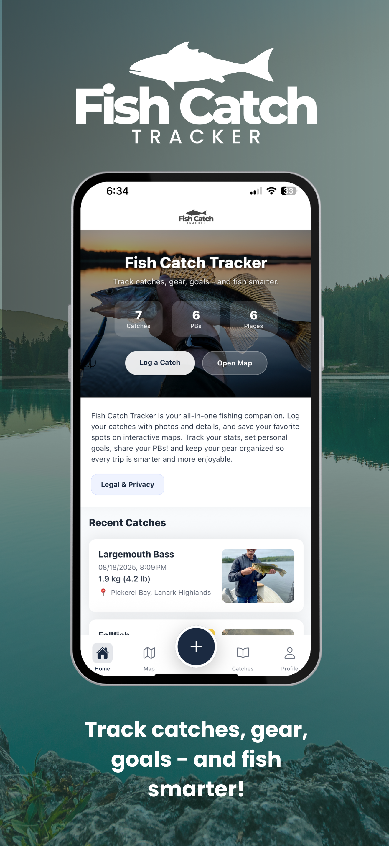 Fish Catch Tracker - Home Screen