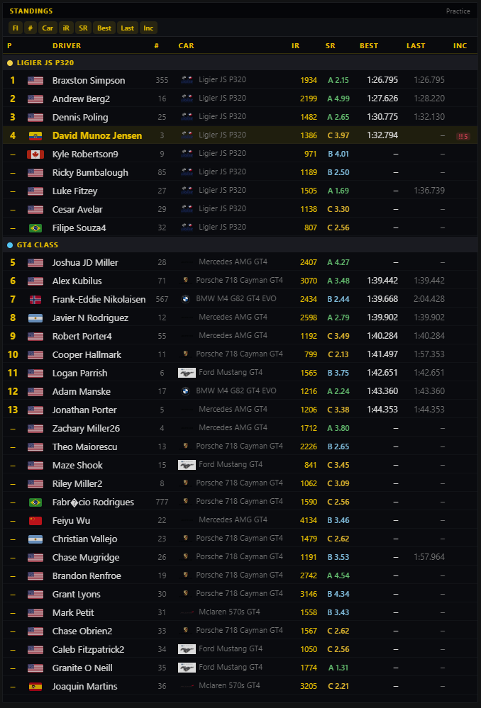 ApexSense Standings Overlay